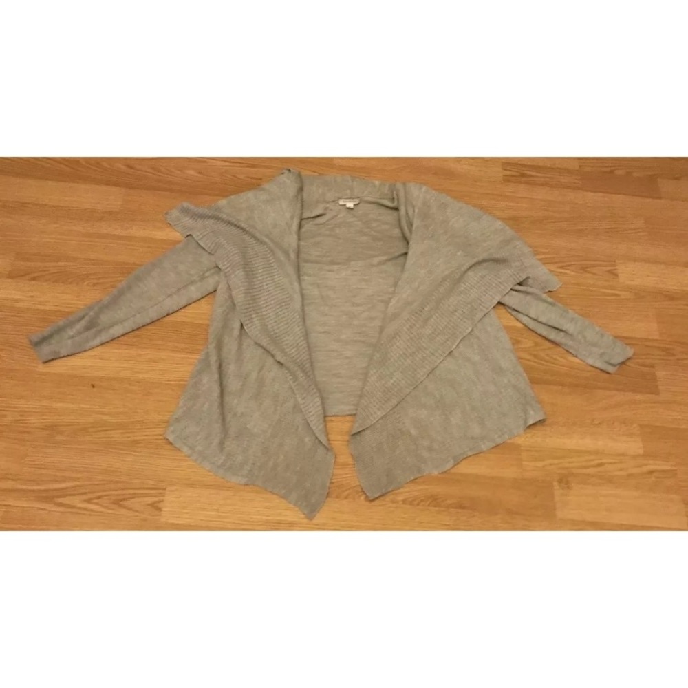 Garnet Hill Open Front Gray Medium Cardigan
